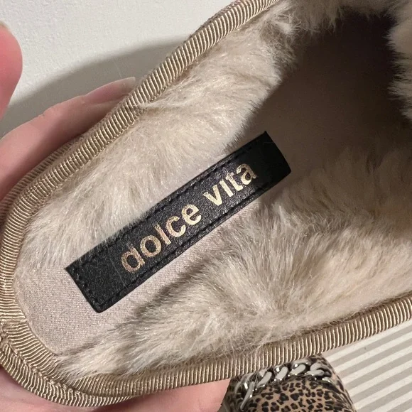 DOLCE VITA Haiden Womens Leopard Suede Slippers - Picture 13 of 14